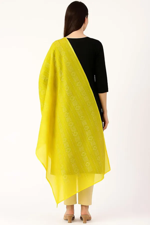 Lemon_Yellow_Pure_Cotton_Printed_Dupatta_2.25M_Fancy_Cotton_Premium_Heavy_Dupatta_Style_Versatile_Shawl_For_Women