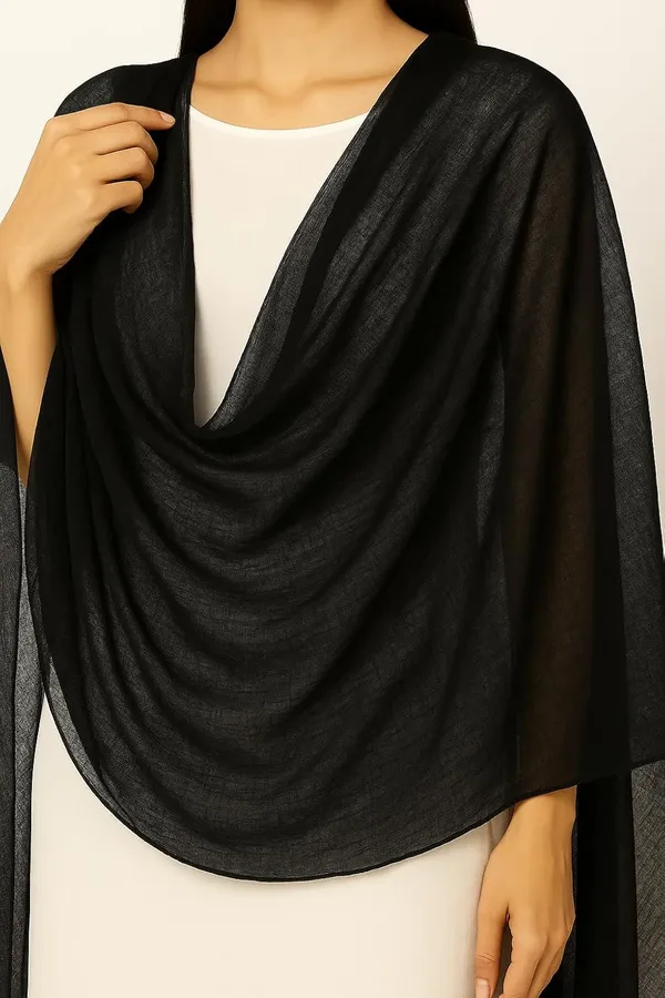 Pack_Of_2_Black_&_Pack_Of_2_Dark_Green_Pure_Cotton_Dupatta_2.25_Meter_Soft_Chunni_Shawl_Stole_Dupatta_Combo_For_Summer