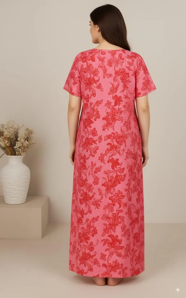Pack_Of_2_Dark_Blue_&_Pink_Cotton_Nighty_For_Women_Free_Size_Gown_With_Pocket_Stylish_Maxi_Sleepwear_Nighties_Combo