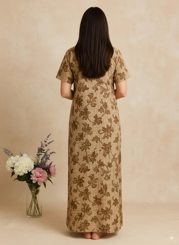 Pack_Of_2_Dark_Pink_&_Brown_Cotton_Nighty_Gown_With_Pocket_Pure_Cotton_Nighties_Stylish_Maxi_Sleepwear_For_Women_Combo