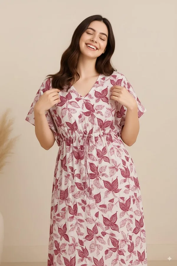 Pack_Of_2_Pink_Cotton_Nighty_For_Women_Free_Size_Kaftan_With_Gown_And_Pocket_Stylish_Kaftan_Maxi_Nighties_Combo