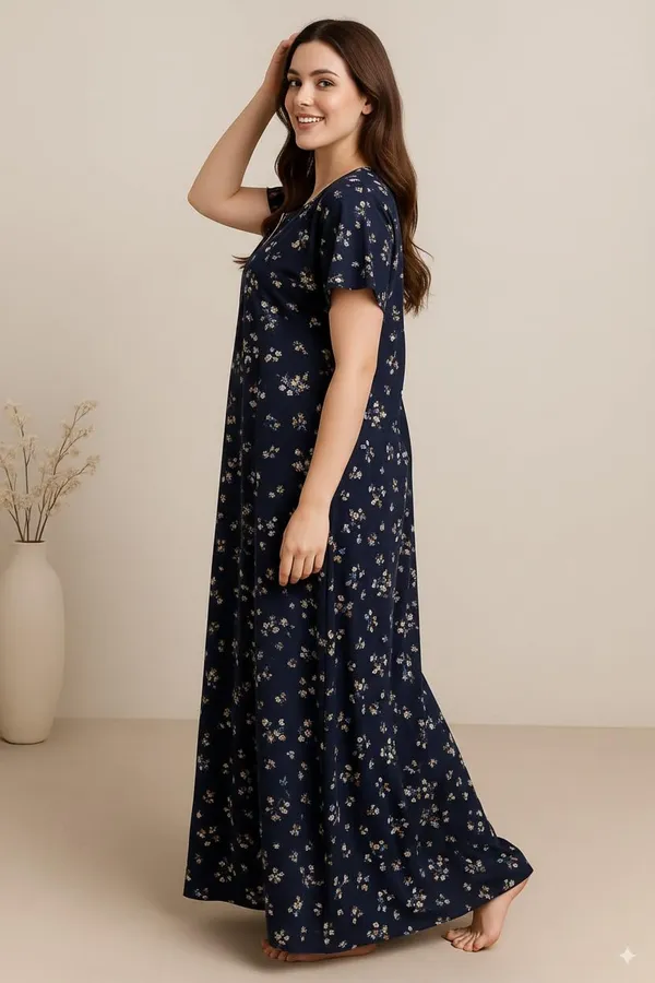 Pack_Of_2_Blue_Cotton_Nighty_For_Women_Free_Size_Kaftan_With_Gown_And_Pocket_Stylish_Kaftan_Maxi_Nighties_Combo