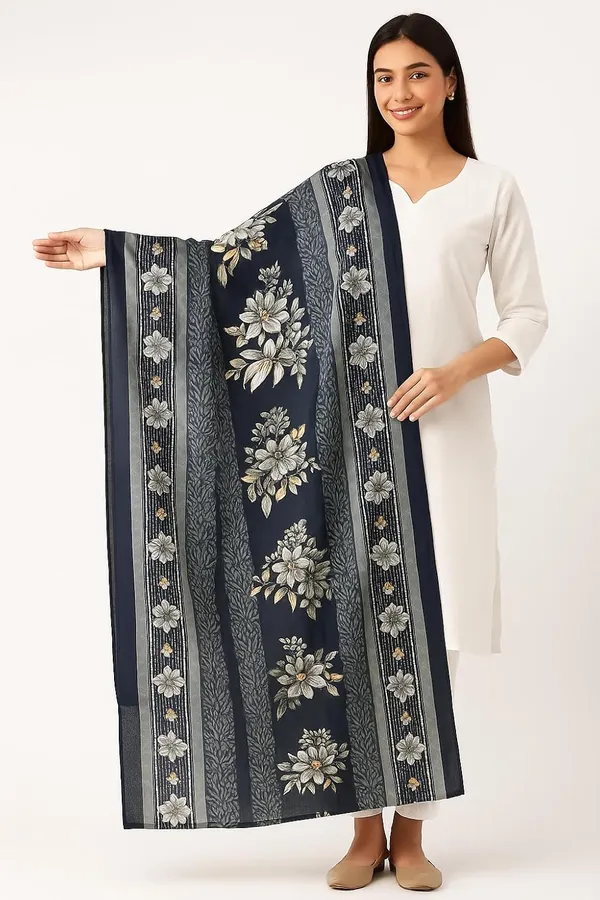 Navy_Blue_Pure_Cotton_Printed_Dupatta_2.25M_Fancy_Cotton_Premium_Heavy_Dupatta_Style_Versatile_Shawl_For_Women
