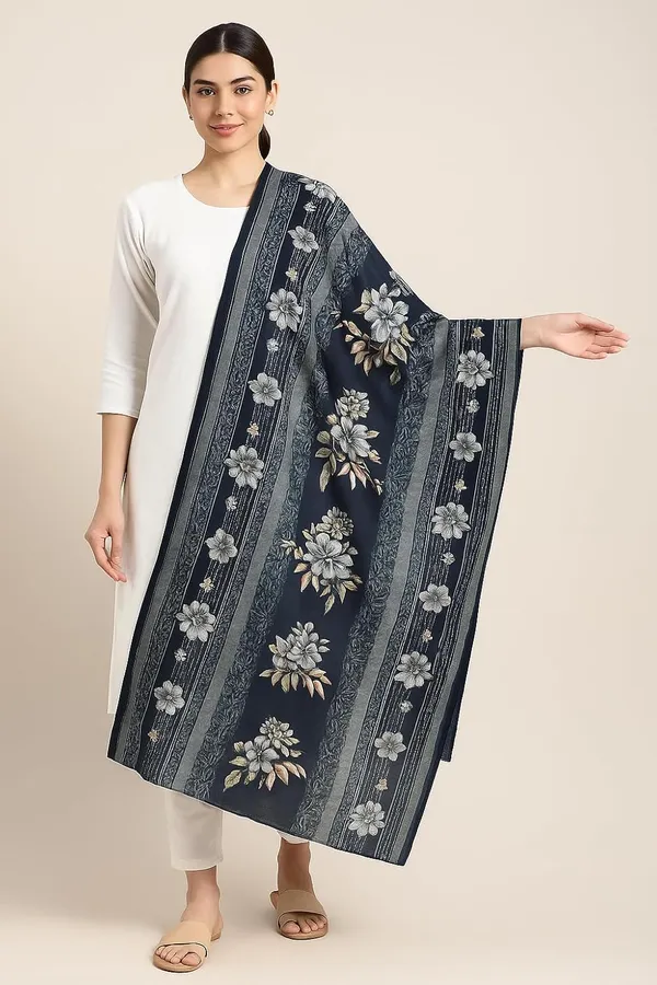 Navy_Blue_Pure_Cotton_Printed_Dupatta_2.25M_Fancy_Cotton_Premium_Heavy_Dupatta_Style_Versatile_Shawl_For_Women