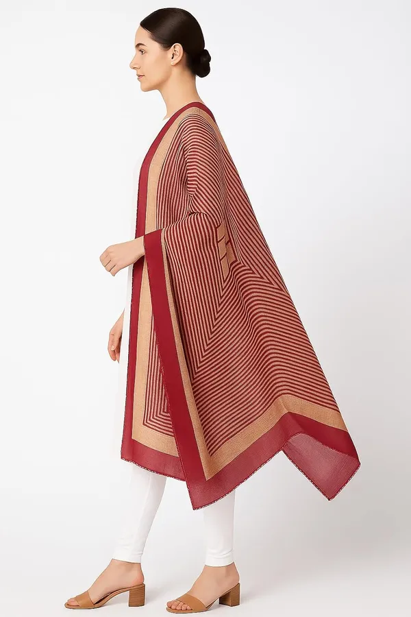 Pink_Striped_Cotton_Feel_Dupatta_2.0_Meter_Printed_Soft_Chunni_Shawl_With_Double_Layer_Arco_Border_Premium_Summer_Dupatta_For_Women