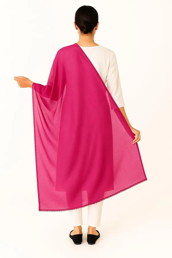Pack_Of_2_Dark_Pink_Pure_Cotton_Dupatta_2.25_Meter_Lightweight_Soft_Breathable_Chunni_Shawl_Summer_Accessory_For_Women