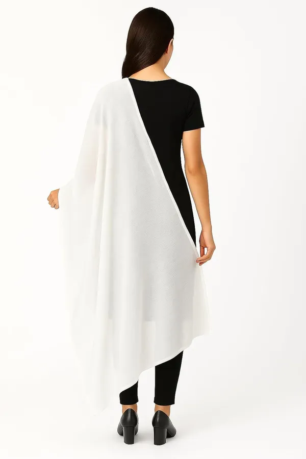 White_Pure_Cotton_Dupatta_2.25_Meter_Lightweight_Soft_Breathable_Chunni_Shawl_Summer_Accessory_For_Women