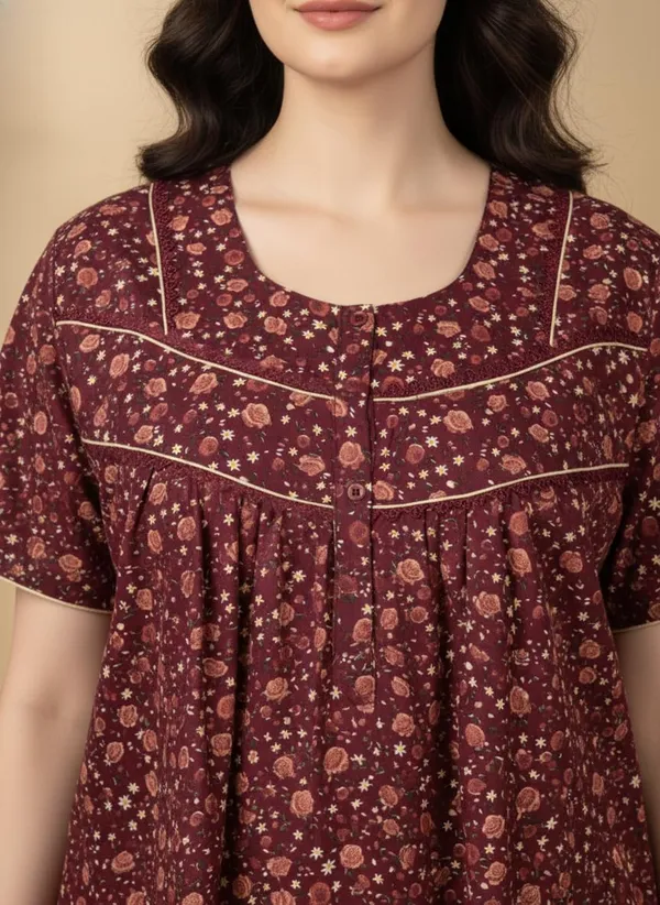 Maroon_Cotton_Nighty_for_Women_Stylish_Full_Length_with_Lace,_Floral_Print_Pure_Cotton_Maxi_Dress_for_Women_with_Pocket_(L)