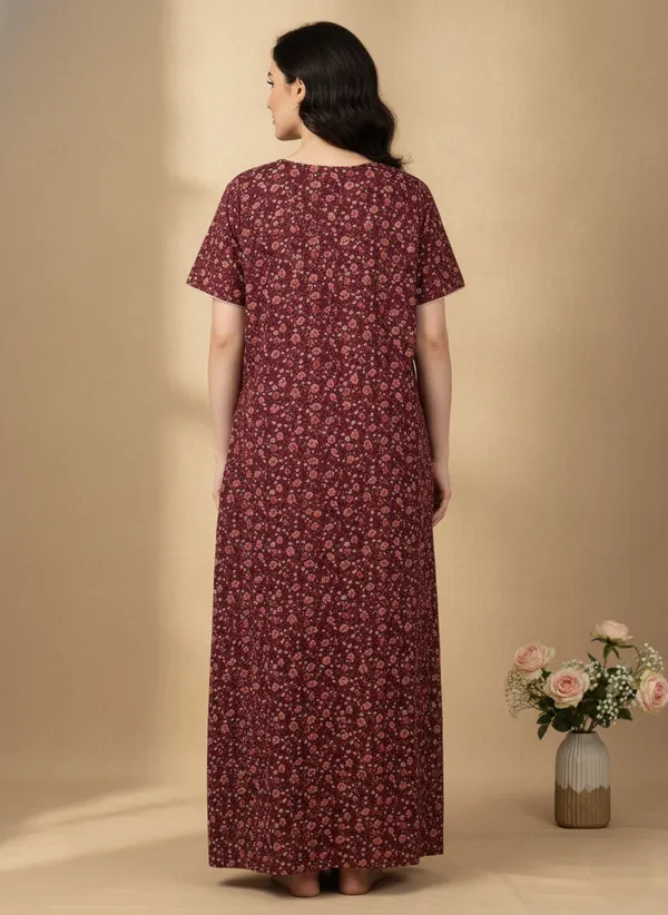 Maroon_Cotton_Nighty_for_Women_Stylish_Full_Length_with_Lace,_Floral_Print_Pure_Cotton_Maxi_Dress_for_Women_with_Pocket_(L)