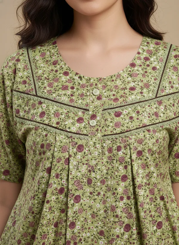 Pista_Green_Cotton_Nighty_for_Women_Stylish_Full_Length_with_Lace,_Floral_Print_Pure_Cotton_Maxi_Dress_for_Women_with_Pocket_(L)