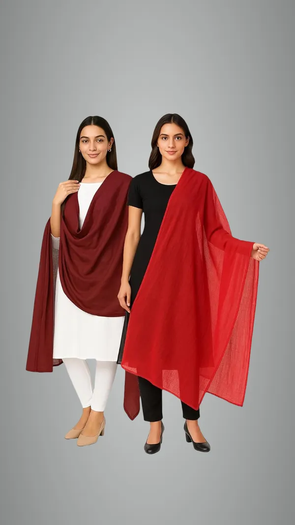 Red_&_Maroon_Pure_Cotton_Solid_Dupatta_Lightweight_Pack_Of_2