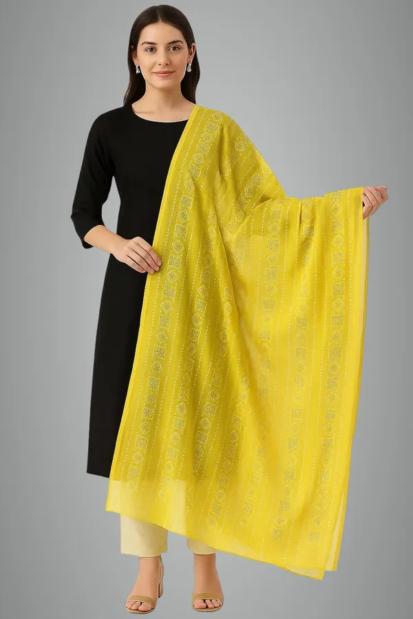 Lemon_Yellow_Pure_Cotton_Printed_Dupatta_2.25M_Fancy_Cotton_Premium_Heavy_Dupatta_Style_Versatile_Shawl_For_Women