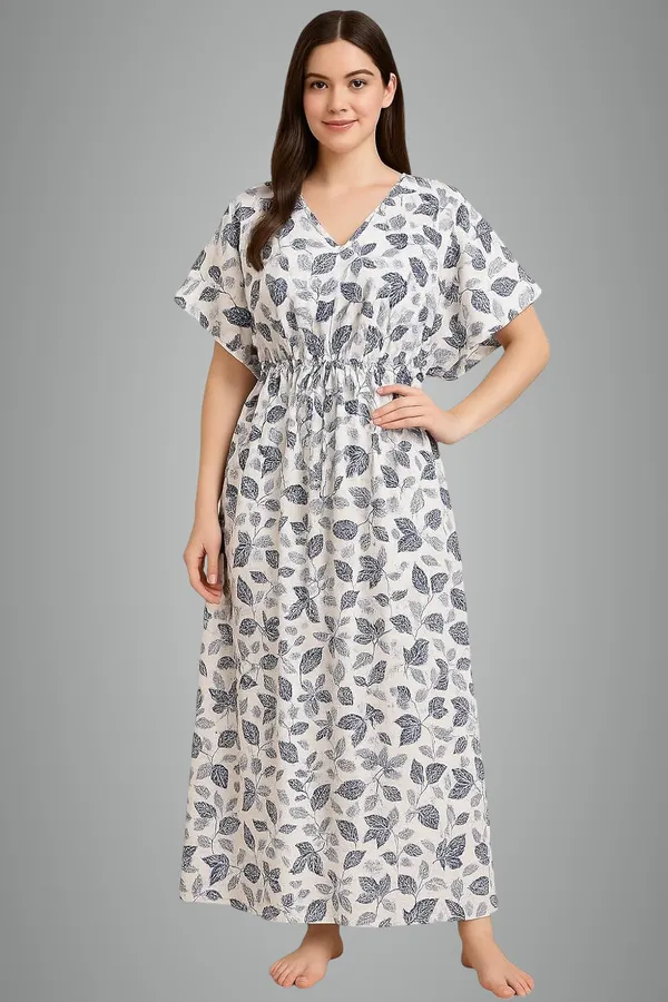 Navy_Blue_Pure_Cotton_Kaftan_Nighty_Free_Size_Maxi_Dress_Cotton_Long_Kaftan_Night_Suit_Gown_Stylish_Cotton_Nighty_For_Women