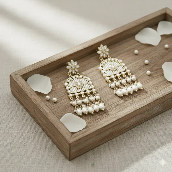 Silver_Regal_Pearl_&_Kundan_Handcrafted_Arch_Earrings