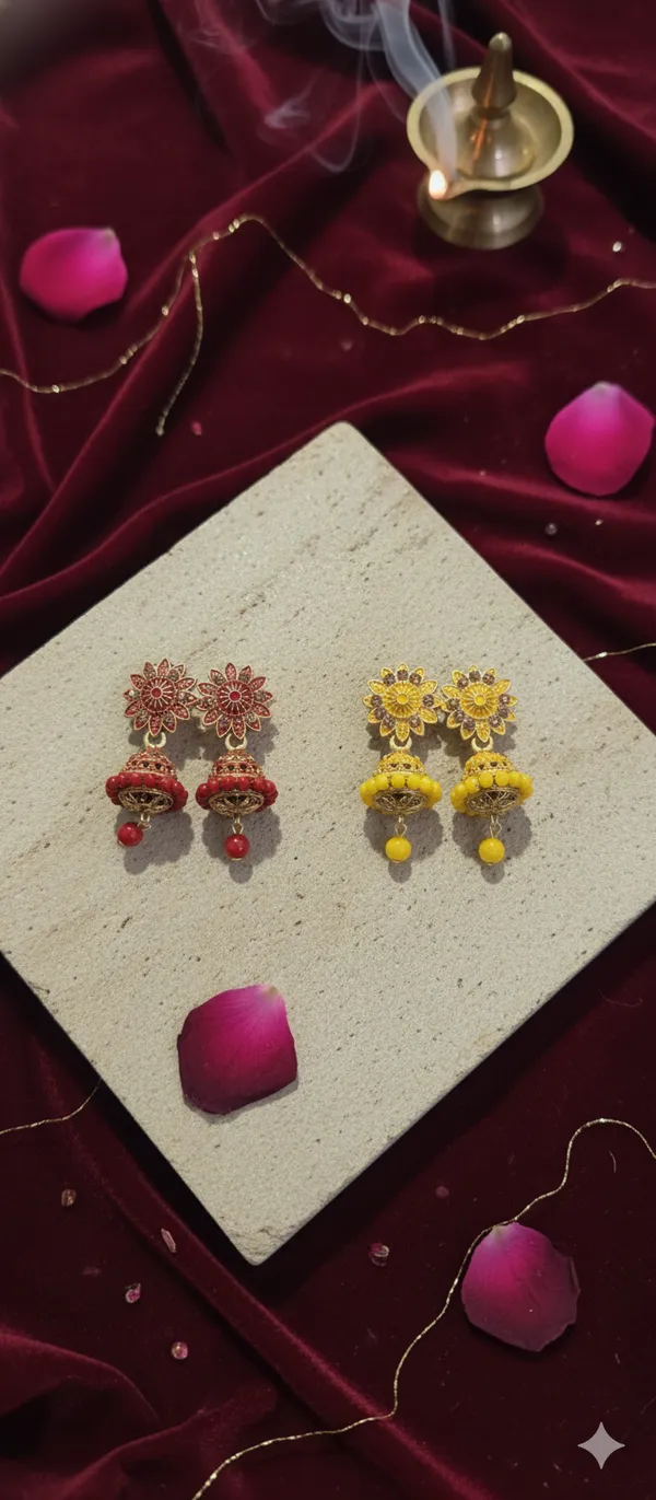 Red_&_Yellow_Handcrafted_Combo_Gold-Plated_Festive_Ethnic_Jewellery_Jhumka_Earrings_(Pack_Of_2)