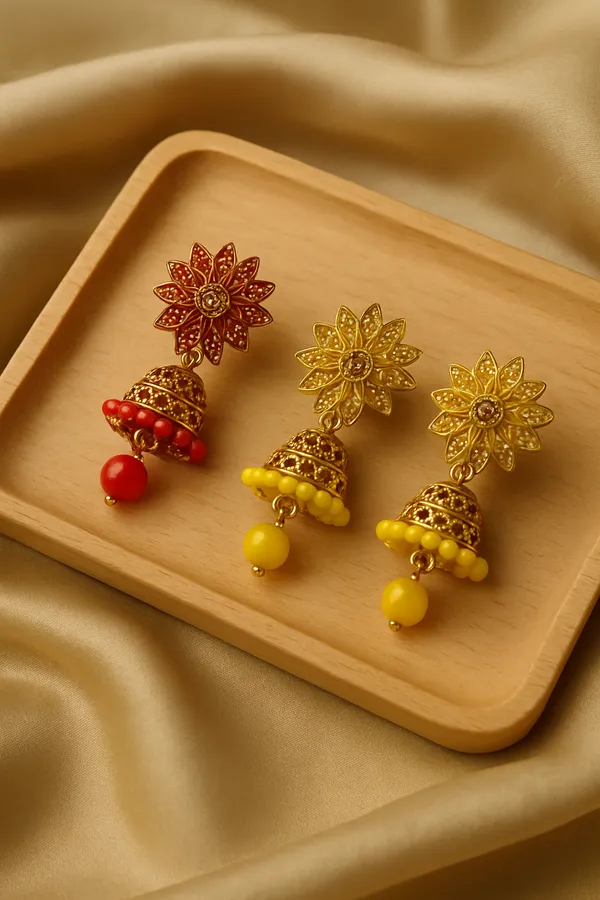 Red_&_Yellow_Handcrafted_Combo_Gold-Plated_Festive_Ethnic_Jewellery_Jhumka_Earrings_(Pack_Of_2)