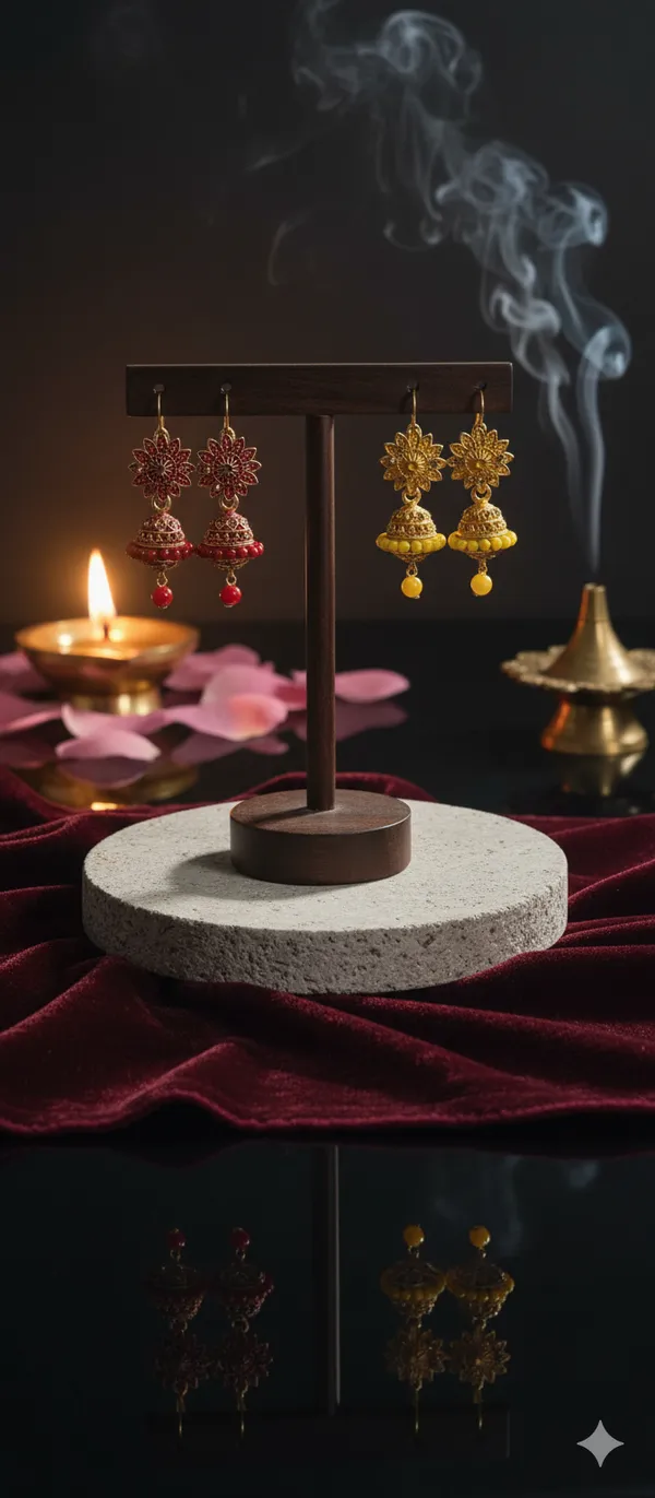 Red_&_Yellow_Handcrafted_Combo_Gold-Plated_Festive_Ethnic_Jewellery_Jhumka_Earrings_(Pack_Of_2)