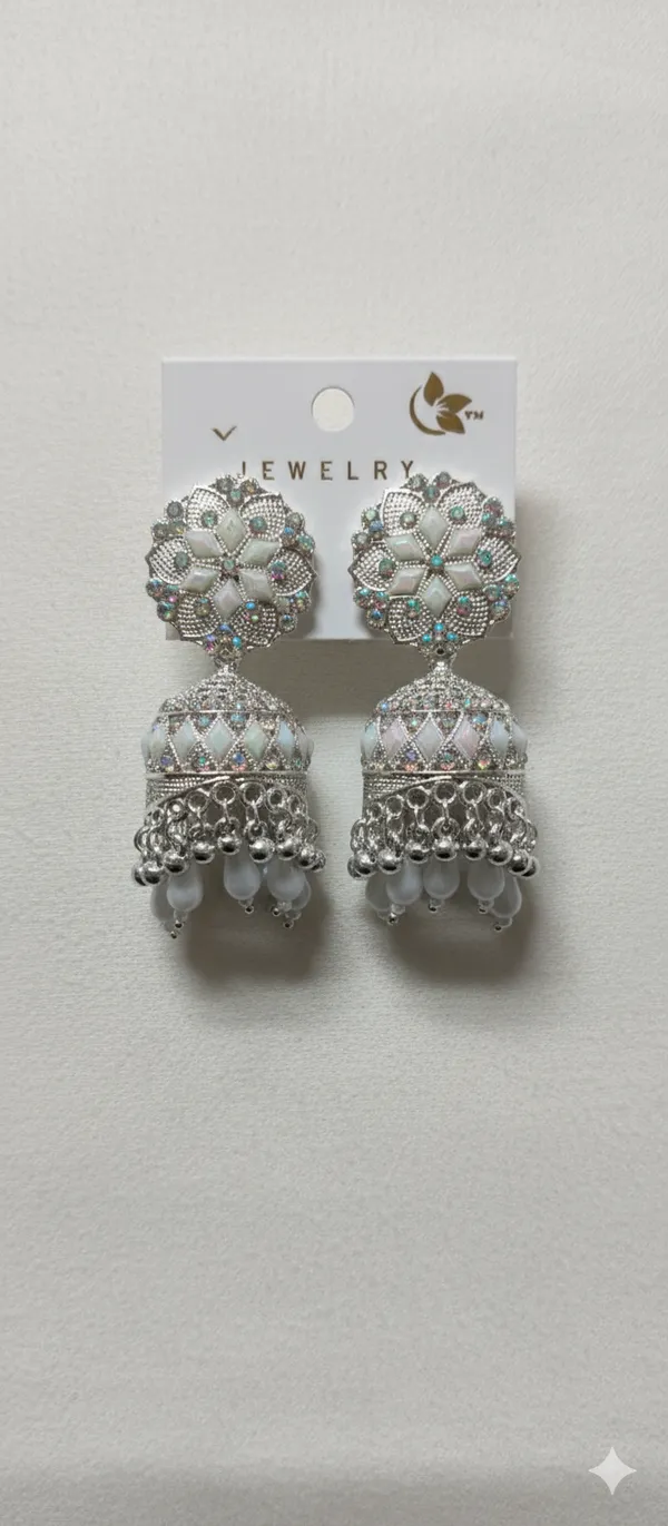 Silver_Elegant_Opal_&_Festive_Ethnic_Design_Jhumka_Earrings