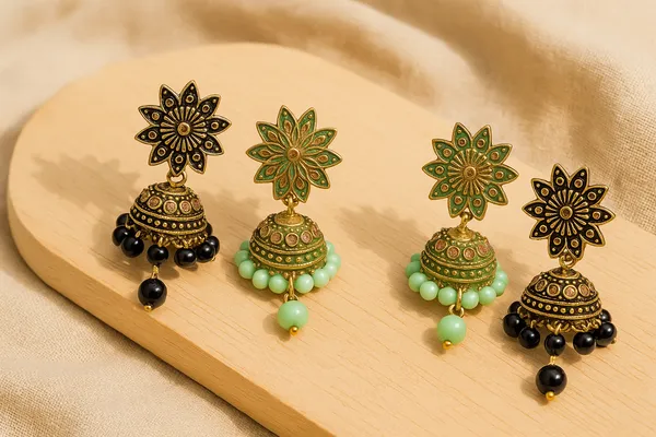 Black_&_Mint_Green_Handcrafted_Floral_Combo_Elegant_Traditional_Ethnic_Jewellery_Jhumka_Earrings_(Pack_Of_2)