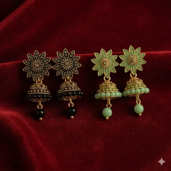 Black_&_Mint_Green_Handcrafted_Floral_Combo_Elegant_Traditional_Ethnic_Jewellery_Jhumka_Earrings_(Pack_Of_2)