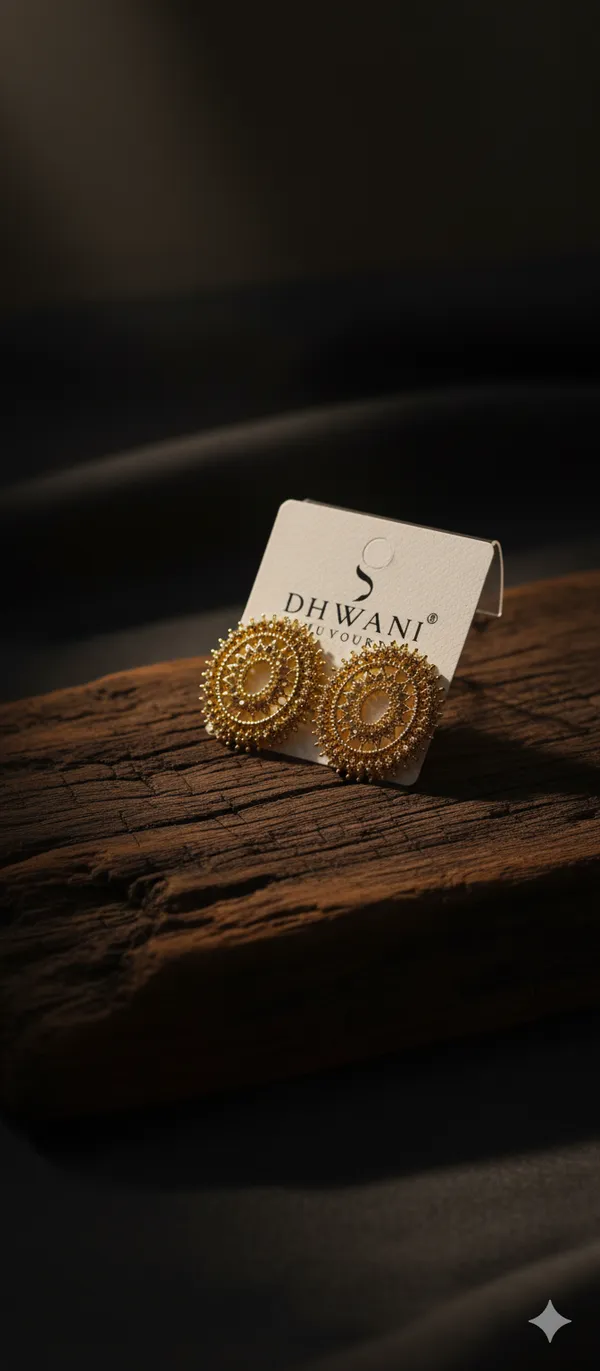 Golden_Mandala_Stud_&_Handcrafted_Traditional_Charm_Earrings