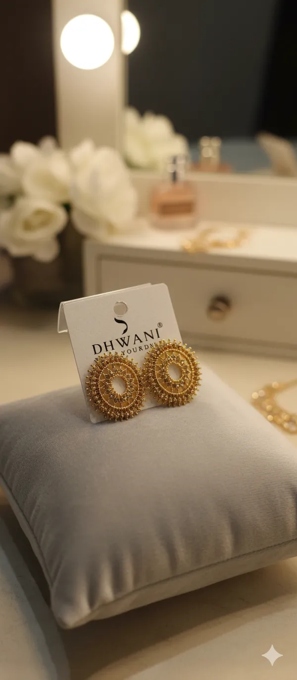 Golden_Mandala_Stud_&_Handcrafted_Traditional_Charm_Earrings