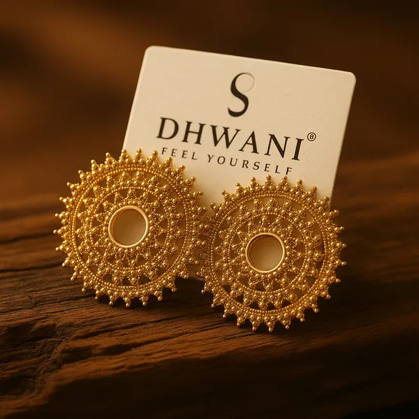 Golden_Mandala_Stud_&_Handcrafted_Traditional_Charm_Earrings