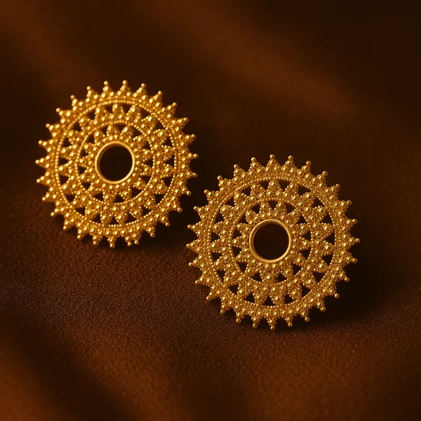 Golden_Mandala_Stud_&_Handcrafted_Traditional_Charm_Earrings
