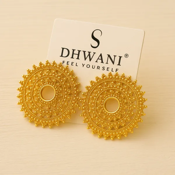 Golden_Mandala_Stud_&_Handcrafted_Traditional_Charm_Earrings