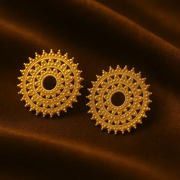 Golden_Mandala_Stud_&_Handcrafted_Traditional_Charm_Earrings