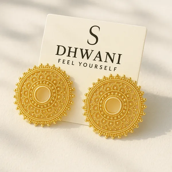 Golden_Mandala_Stud_&_Handcrafted_Traditional_Charm_Earrings