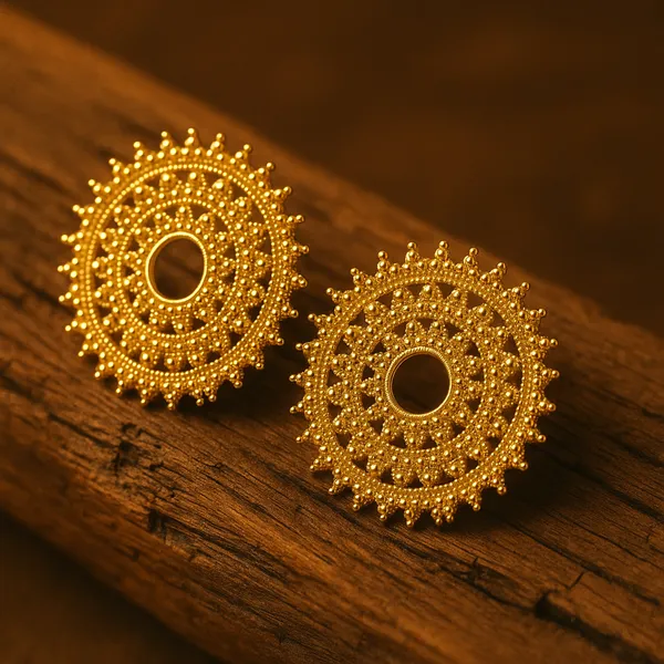 Golden_Mandala_Stud_&_Handcrafted_Traditional_Charm_Earrings