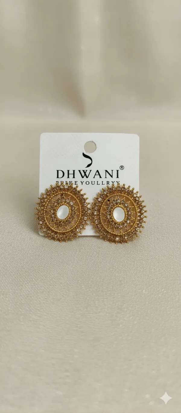 Golden_Mandala_Stud_&_Handcrafted_Traditional_Charm_Earrings