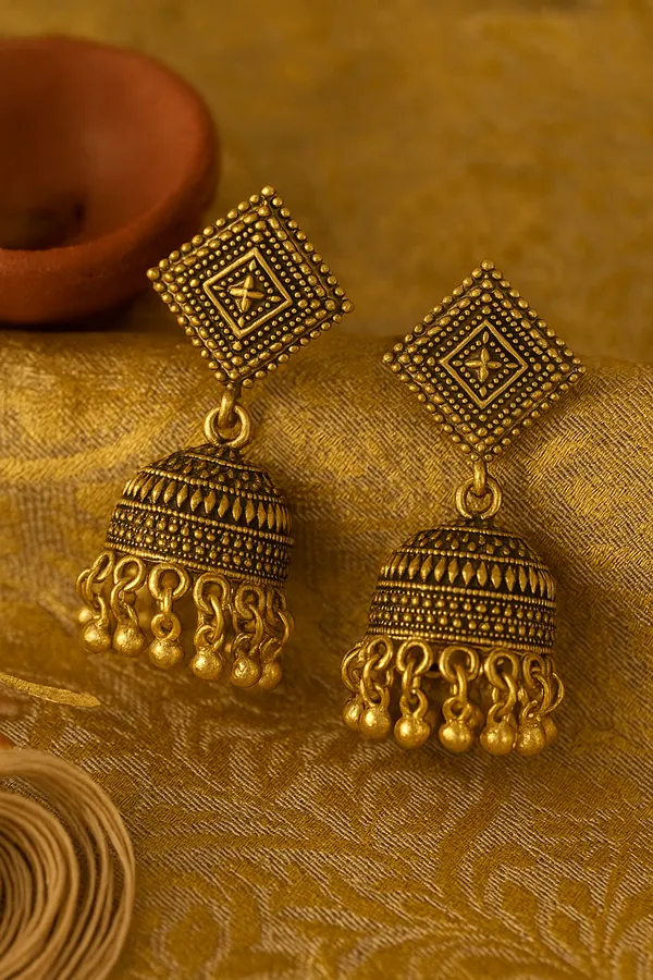 Antique_Gold_Tone_Traditional_Handcrafted_Ethnic_Dome_Drops_Jhumka_Earrings