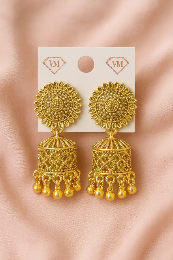 Antique_Gold_Sunburst_Premium_Handcrafted_Collection_Jhumka_Earrings