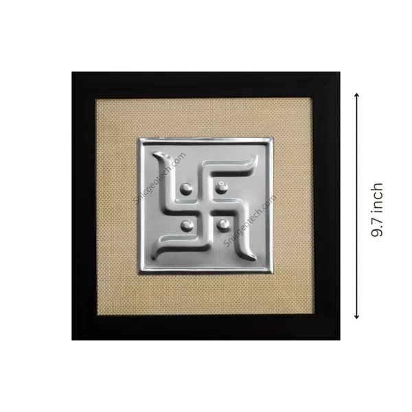 Silver_Aluminum_Premium_&_Elegant_Swastik_With_Frame_For_Home_Vastu_Treatment