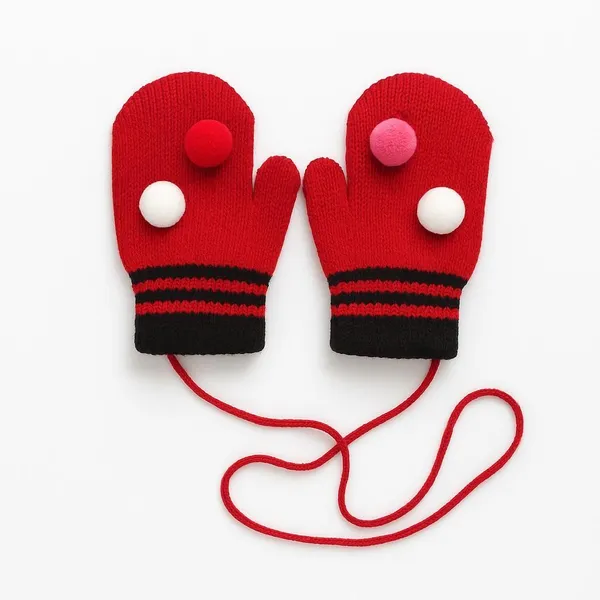 Red_&_Black_Wool_Blend_Glove_For_Baby_Boys_&_Baby_Girls