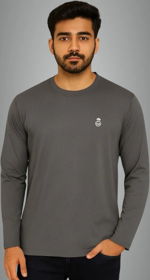 Light_Blue_Cotton_Blend_Solid_Round_Neck_T-Shirt_For_Men