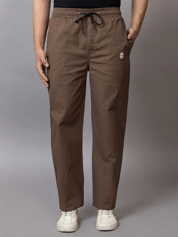 Brown_Cotton_Blend_Solid_Track_Pants_For_Men