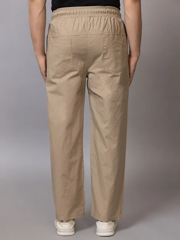 Beige_Cotton_Blend_Solid_Track_Pants_For_Men