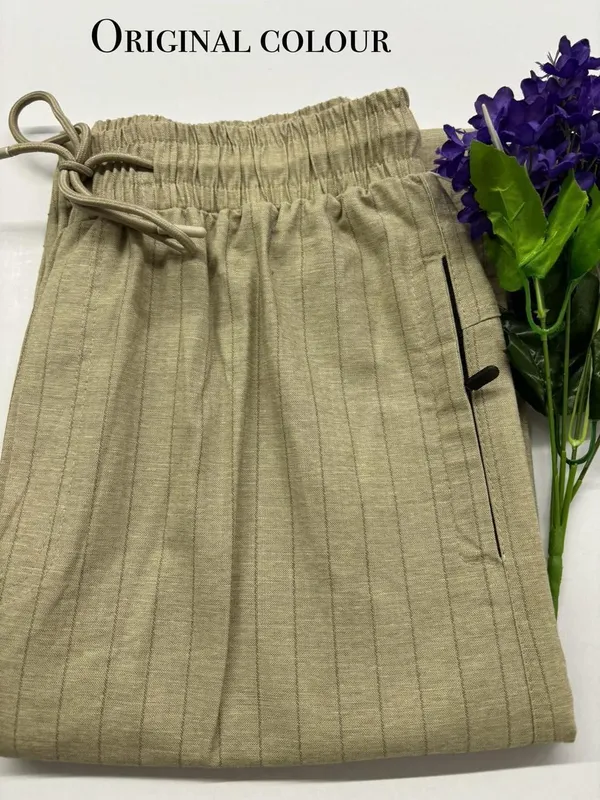 Light_Beige_Pure_Cotton_Striped_Track_Pants_For_Men