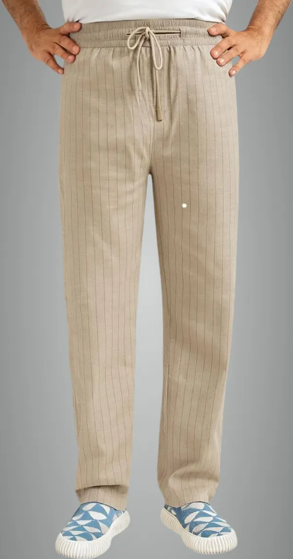 Light_Beige_Pure_Cotton_Striped_Track_Pants_For_Men