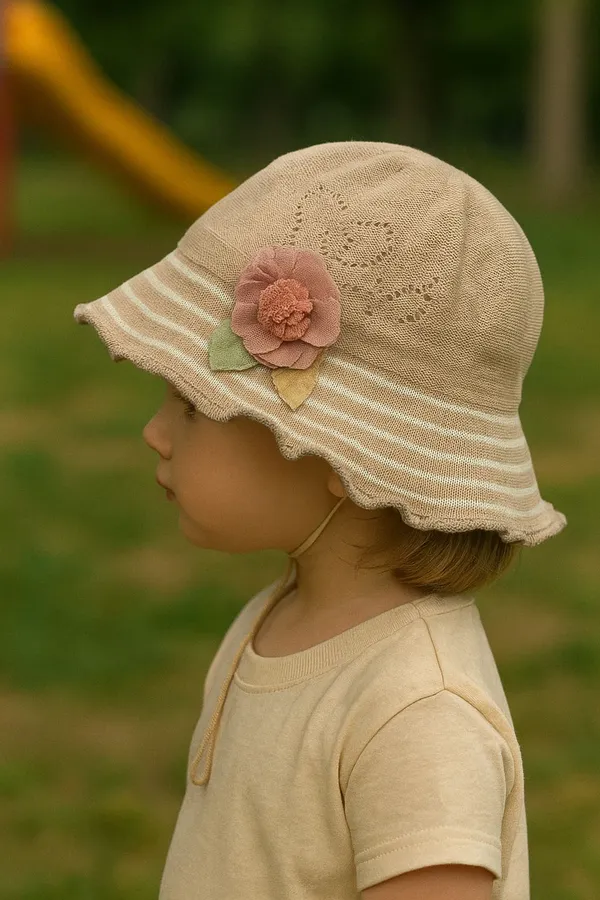 Beige_Pure_Cotton_Cap_For_Boys_&_Girls