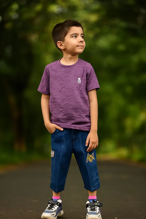 Purple_Pure_Cotton_Casual_T-Shirt_Capri_For_Boys