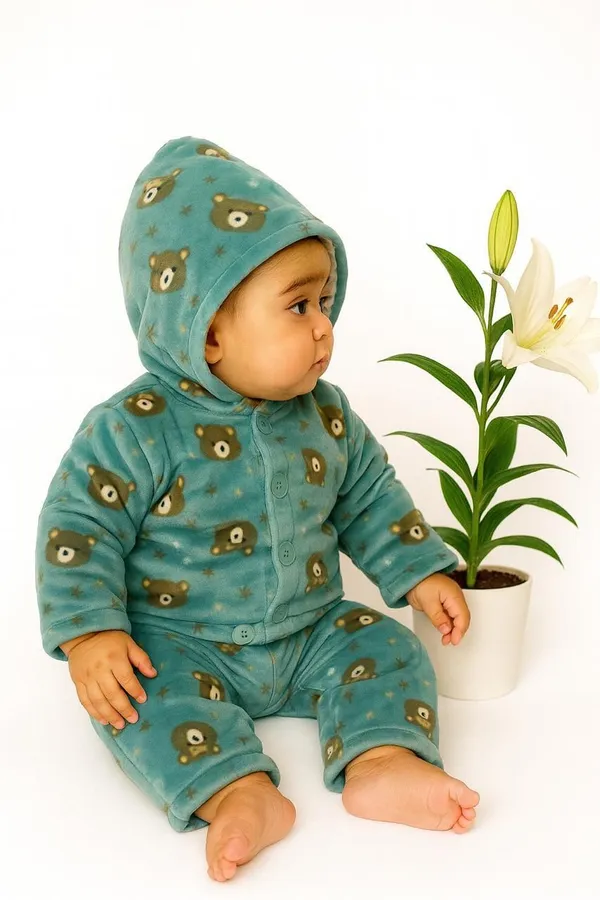 Pastel_Green_Wool_Casual_T-Shirt_Pyjama_For_Baby_Boys_&_Baby_Girls