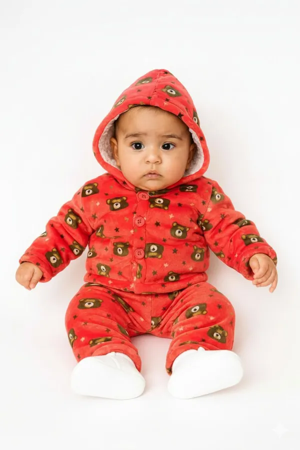 Red_Wool_Casual_T-Shirt_Pyjama_For_Baby_Boys_&_Baby_Girls
