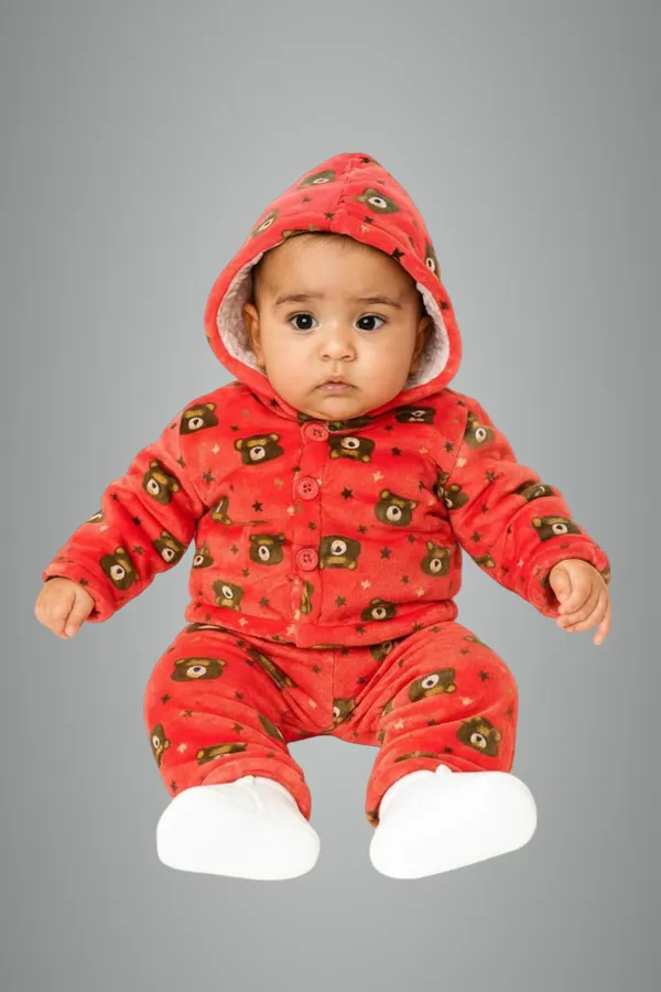 Red_Wool_Casual_T-Shirt_Pyjama_For_Baby_Boys_&_Baby_Girls