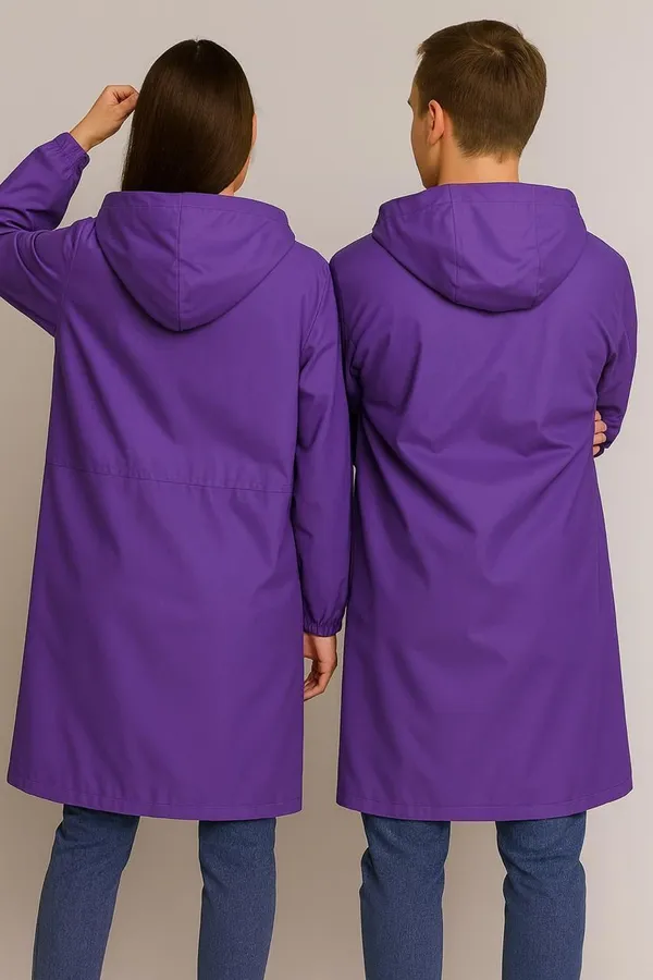 Purple_Polyester_Solid_Raincoat_For_Men_&_Women