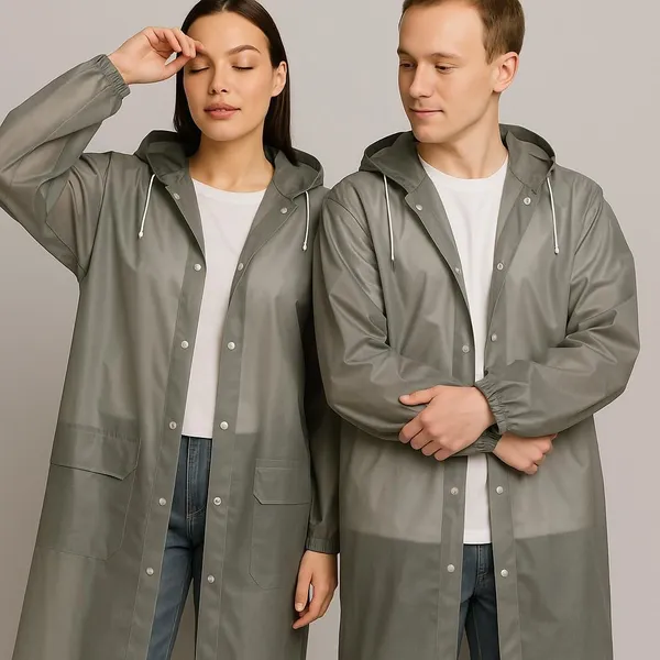 Grey_Polyester_Solid_Raincoat_For_Men_&_Women