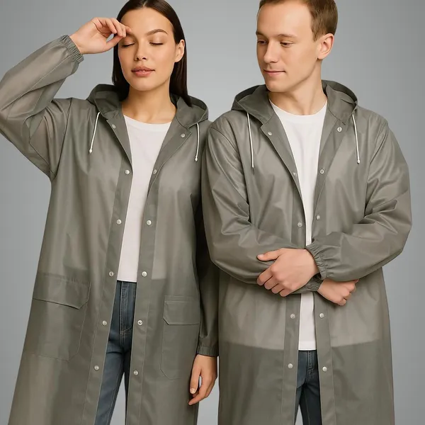 Grey_Polyester_Solid_Raincoat_For_Men_&_Women